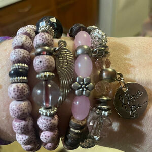 4 boho beaded bracelets